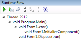 Default monitoring results for a WinForms application
