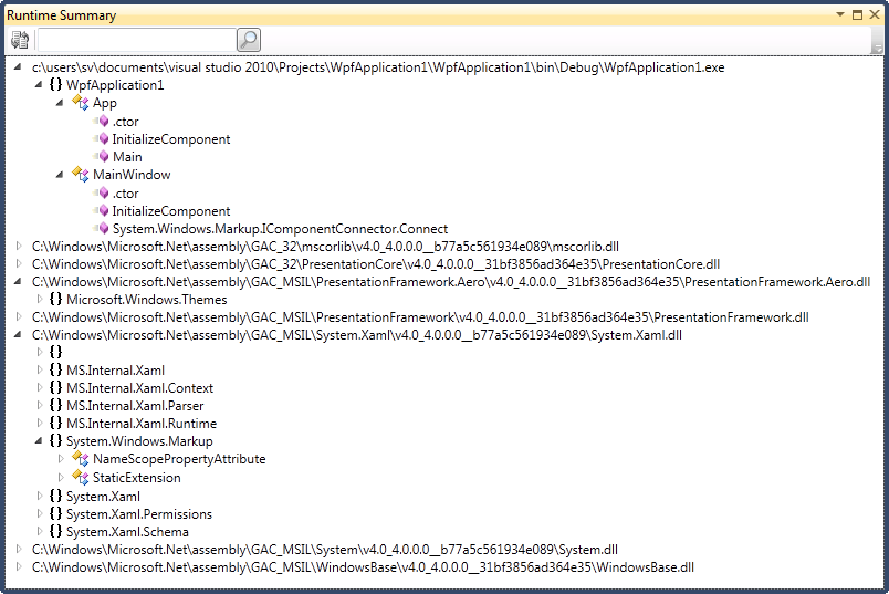 Monitoring summary of a .NET 4.0 WPF application