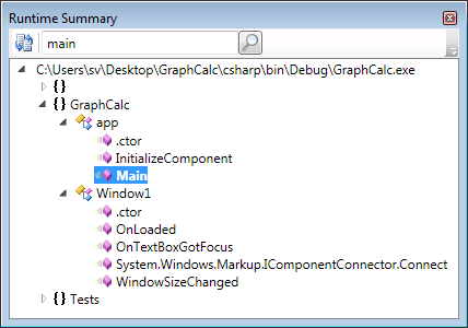 Runtime Summary window